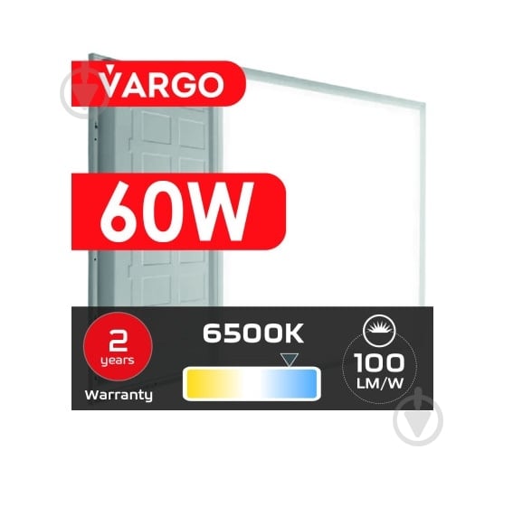 Светодиодная панель VARGO 60 Вт 6500 V-111807 IP20 111807 - фото 3 Светодиодная панель VARGO 60 Вт 6500 V-111807 IP20 111807 - фото 3
