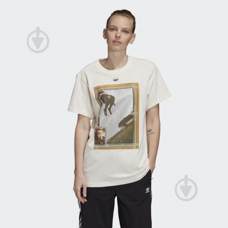 Футболка Adidas T SHIRT GRAPHIC FM4340 р.M бежевый - фото 3