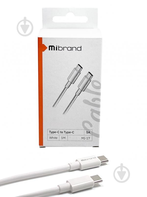 Кабель Mibrand MI-17 Flexible Charging Line Type-C for Type-C 5A 1 м білий (MIDC/17TTW) - фото 4