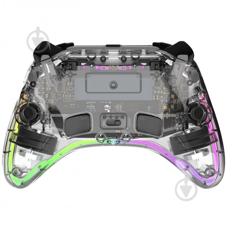 Геймпад беспроводной GamePro GPX13T 2.4G/BT 5.1/USB (Switch/PC/iOS/Android) RGB transparent - фото 3