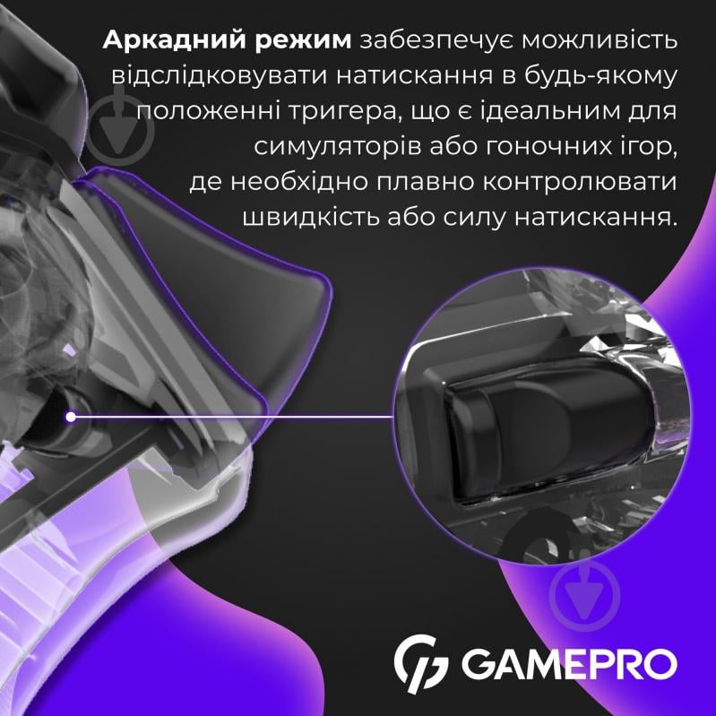 Геймпад беспроводной GamePro GPX13T 2.4G/BT 5.1/USB (Switch/PC/iOS/Android) RGB transparent - фото 5