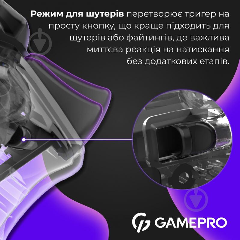 Геймпад беспроводной GamePro GPX13T 2.4G/BT 5.1/USB (Switch/PC/iOS/Android) RGB transparent - фото 6