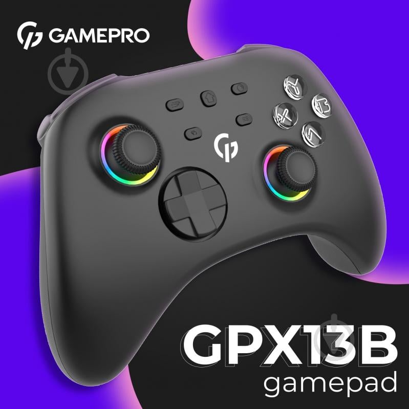 Геймпад беспроводной GamePro GPX13B 2.4G/BT 5.1/USB (Switch/PC/iOS/Android) RGB Black black - фото 16