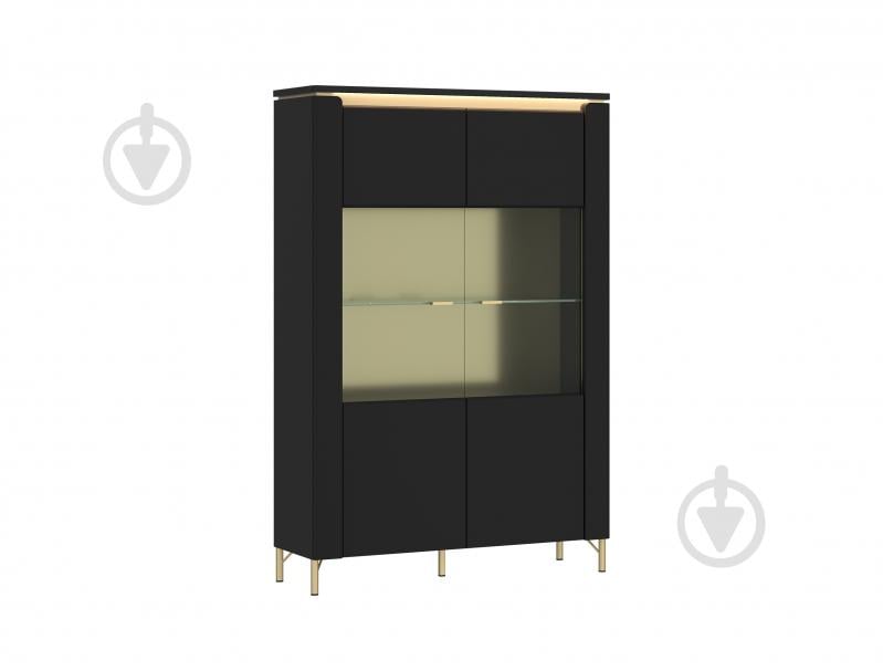 Шафа-вітрина Meble Wojcik 2D NORICA 1692х1104х400 мм золотий / чорний матовий - фото 1