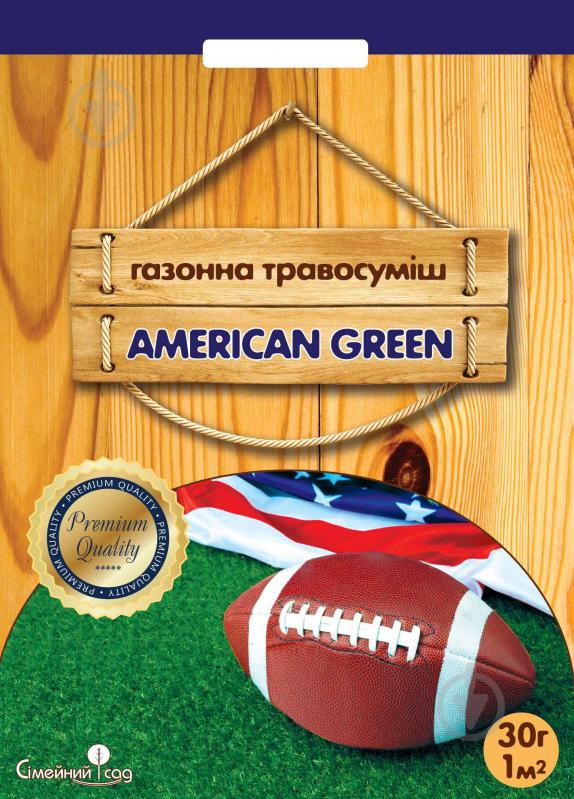 Суміш насіння Сімейний сад газонна трава American Green American Green 0,03 кг - фото 1