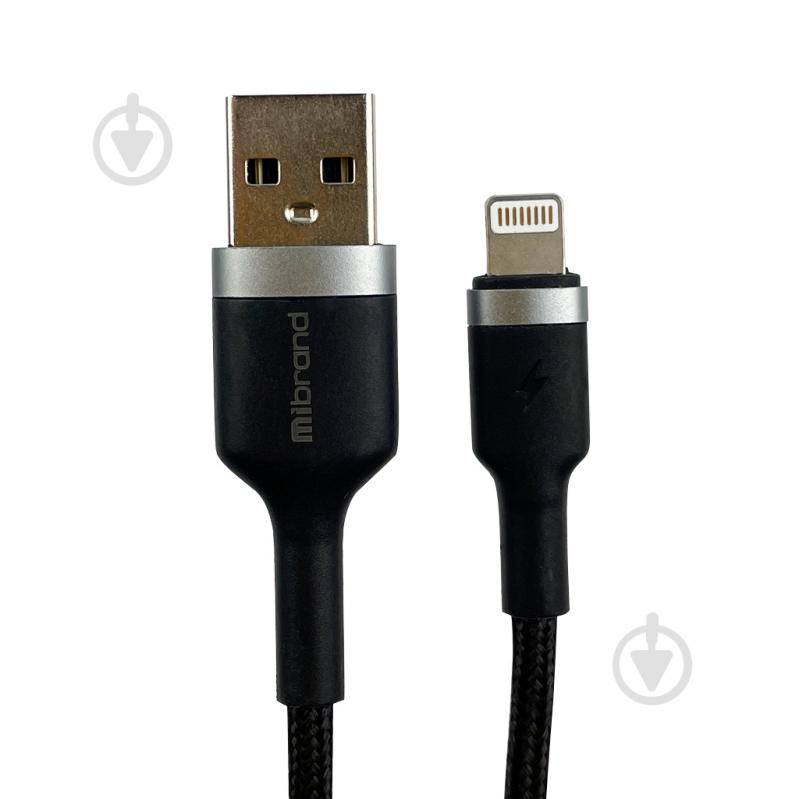 Кабель Mibrand MI-71 USB - Lightning 2.4 A 1 м чорний із сірим (MIDC/71LB) - фото 1