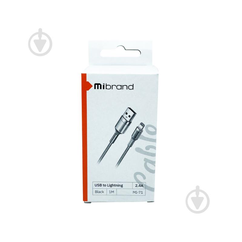 Кабель Mibrand MI-71 USB - Lightning 2.4 A 1 м чорний із сірим (MIDC/71LB) - фото 2