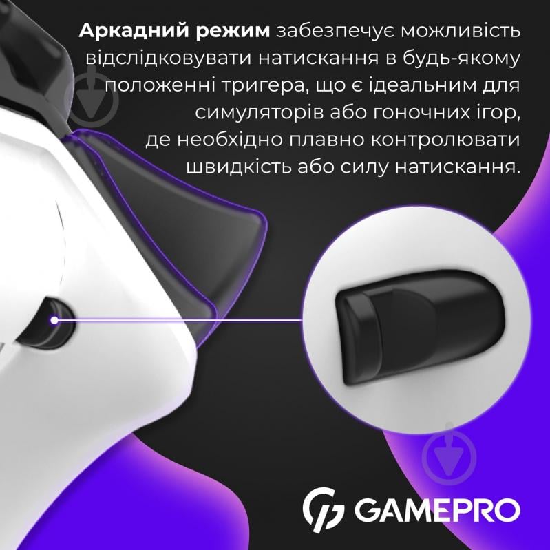 Геймпад беспроводной GamePro GPX13W 2.4G/BT 5.1/USB (Switch/PC/iOS/Android) RGB White white - фото 5