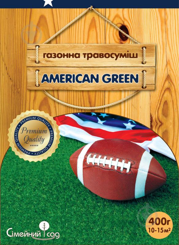 Смесь семян Семейный сад газонная трава American Green American Green 0,4 кг - фото 1