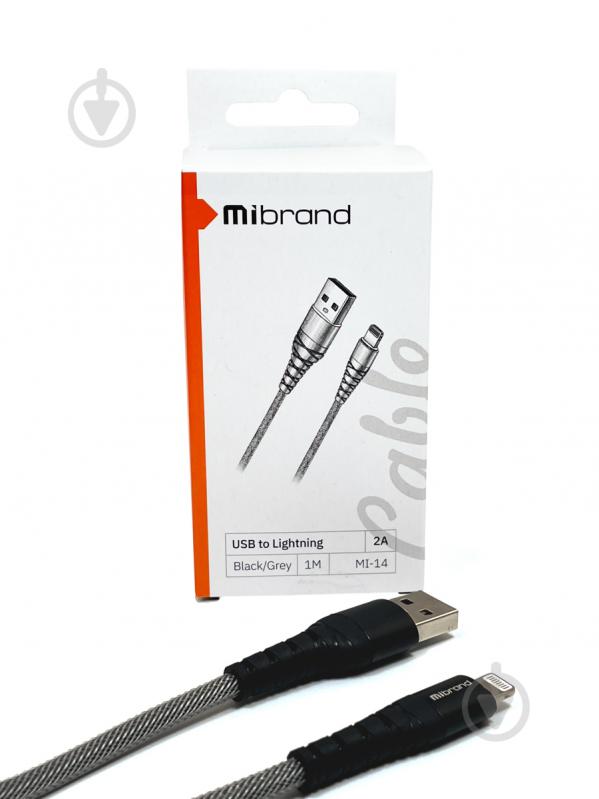 Кабель Mibrand MI-14 Fishing Net Charging Line USB for Lightning 2A 1 м черный с серым (MIDC/14LBG) - фото 4