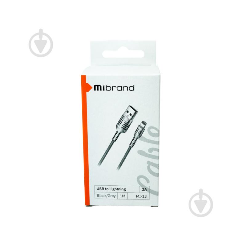 Кабель Mibrand MI-13 Feng World Charging Line USB for Lightning 2A 1 м чорний із сірим (MIDC/13LBG) - фото 2