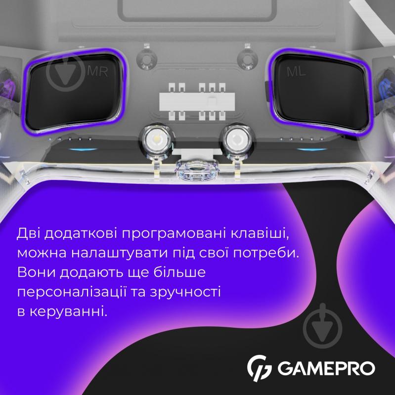 Геймпад бездротовий GamePro GPS13T BT 5.3/USB (PC/iOS/Android/PS3/PS4) RGB Transparent transparent - фото 7