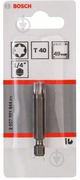 Бита Bosch Extra Hard 49 мм T40 1 шт. 2607001644 - фото 2 Бита Bosch Extra Hard 49 мм T40 1 шт. 2607001644 - фото 2
