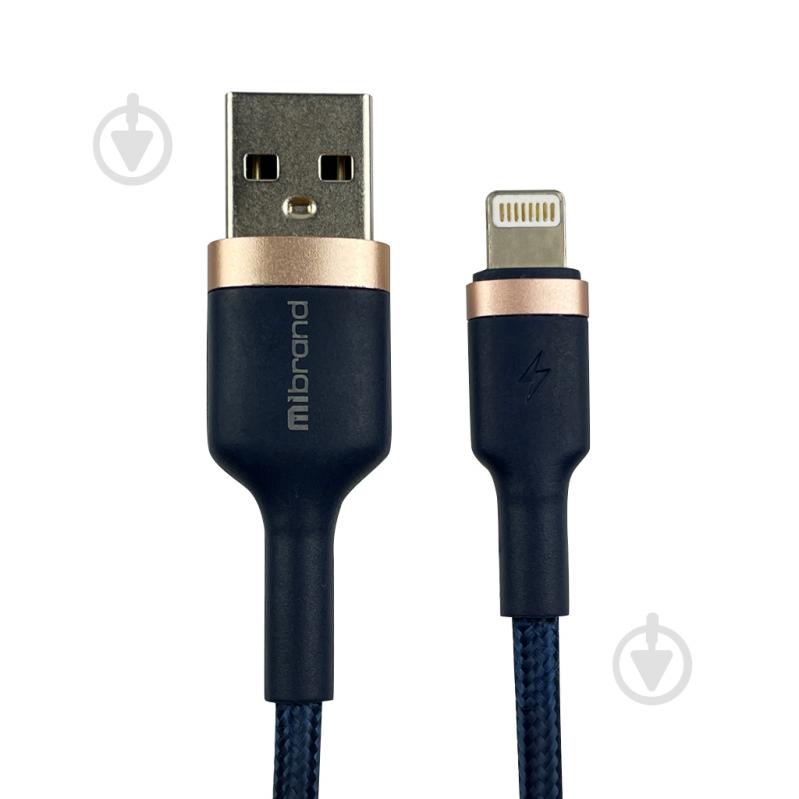 Кабель Mibrand MI-71 Metal Braided Cable USB for Lightning 2.4A 1 м темно-синий (MIDC/71LNB) - фото 1