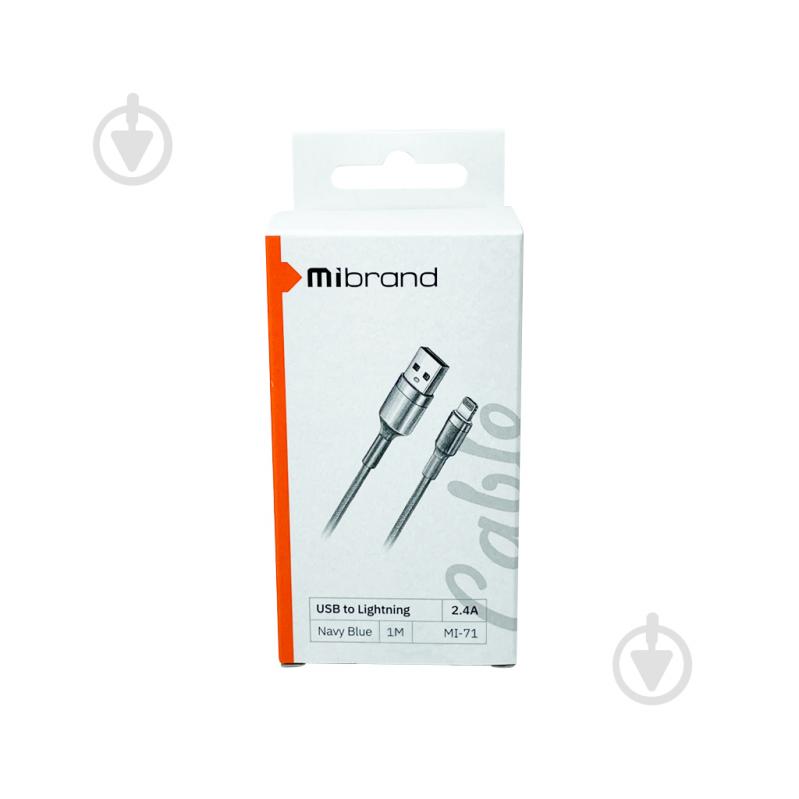 Кабель Mibrand MI-71 Metal Braided Cable USB for Lightning 2.4A 1 м темно-синий (MIDC/71LNB) - фото 2