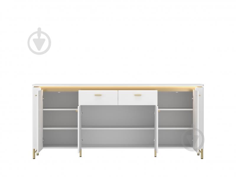 Комод Meble Wojcik Lazio 4D2S 2003x873x400 мм золотой/альпийский белый - фото 2 Комод Meble Wojcik Lazio 4D2S 2003x873x400 мм золотой/альпийский белый - фото 2