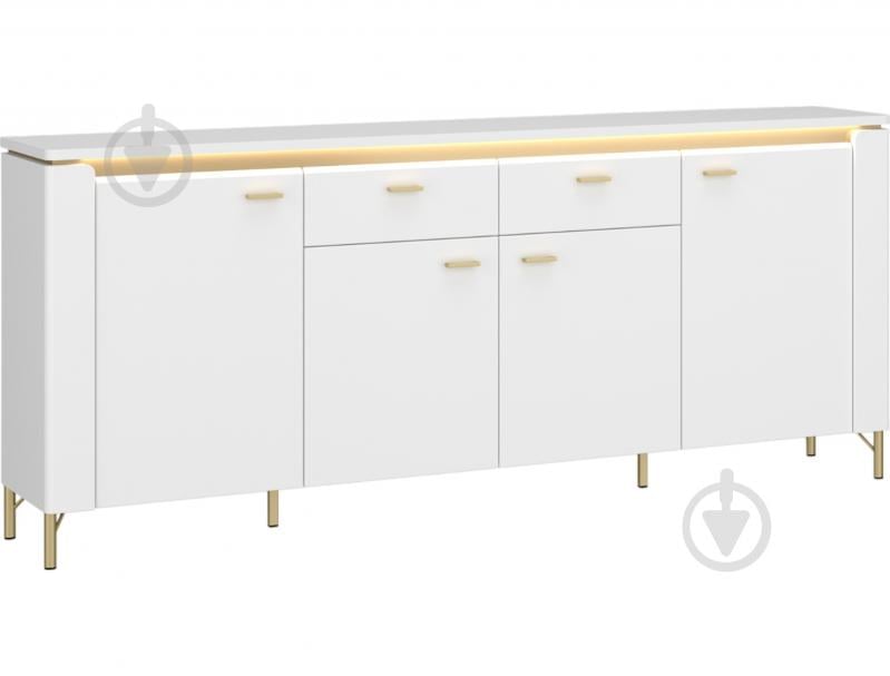 Комод Meble Wojcik Lazio 4D2S 2003x873x400 мм золотой/альпийский белый - фото 1 Комод Meble Wojcik Lazio 4D2S 2003x873x400 мм золотой/альпийский белый - фото 1