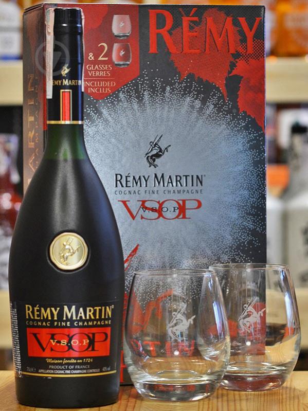 Коньяк Remy Martin VSOP 40% в подарунковій коробці + 2 склянки 0,7 л - фото 2