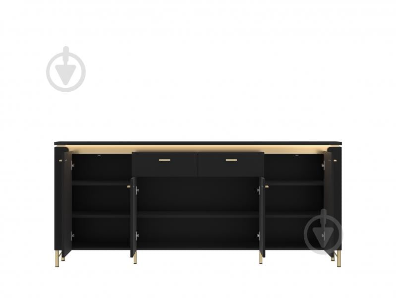 Комод Meble Wojcik Norica 4D2S 2003x873x400 мм золотой/черный матовый - фото 2 Комод Meble Wojcik Norica 4D2S 2003x873x400 мм золотой/черный матовый - фото 2