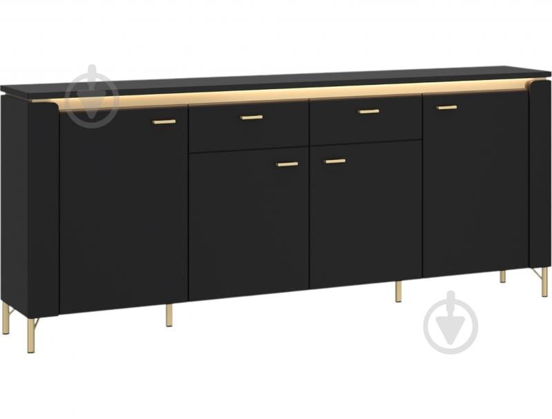 Комод Meble Wojcik Norica 4D2S 2003x873x400 мм золотой/черный матовый - фото 1 Комод Meble Wojcik Norica 4D2S 2003x873x400 мм золотой/черный матовый - фото 1