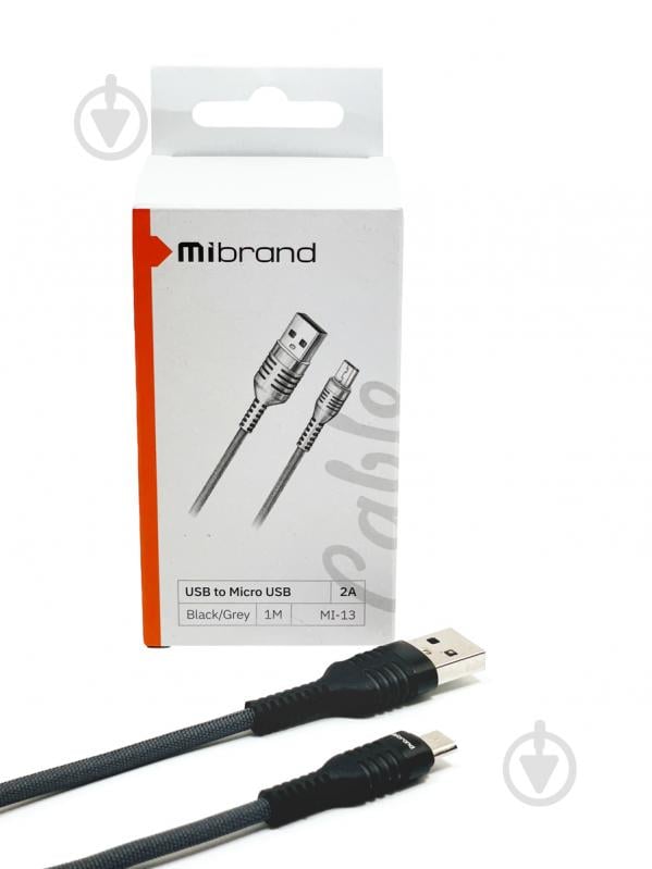 Кабель Mibrand MI-13 Feng World Charging Line USB for Micro 2A 1 м grey/black (MIDC/13MBG) - фото 4