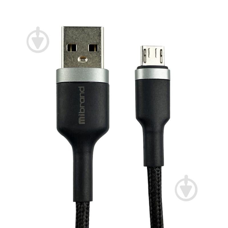 Кабель Mibrand MI-71 Metal Braided Cable USB for Micro 2.4A 1 м чорний (MIDC/71MB) - фото 1