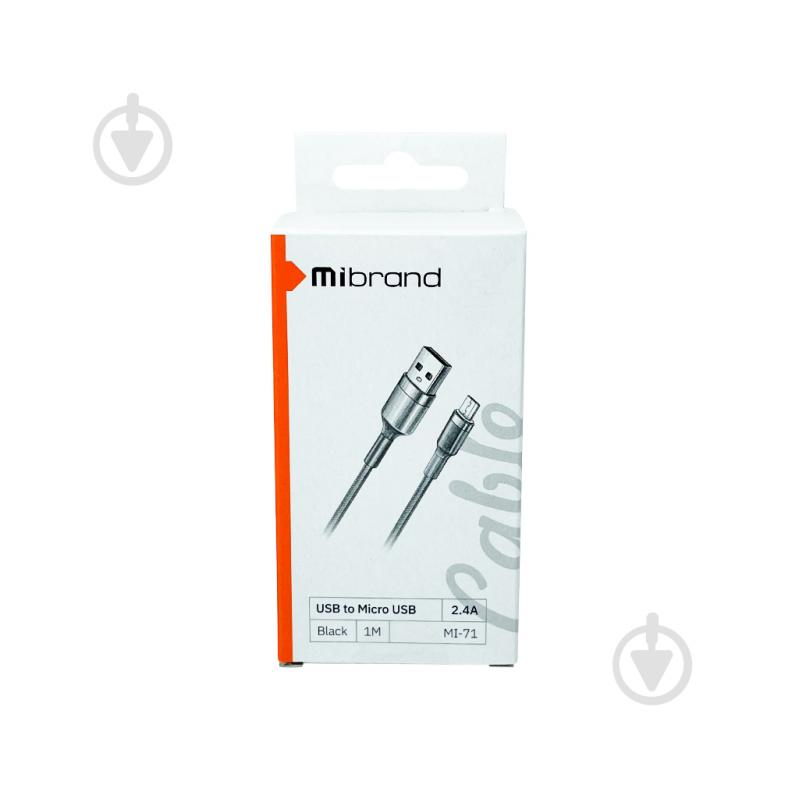 Кабель Mibrand MI-71 Metal Braided Cable USB for Micro 2.4A 1 м чорний (MIDC/71MB) - фото 2