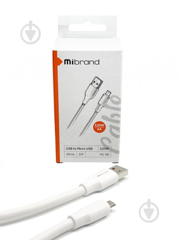 Кабель Mibrand MI-98 PVC Tube Cable USB for Micro 120W 1 м білий (MIDC/98MW) - фото 4