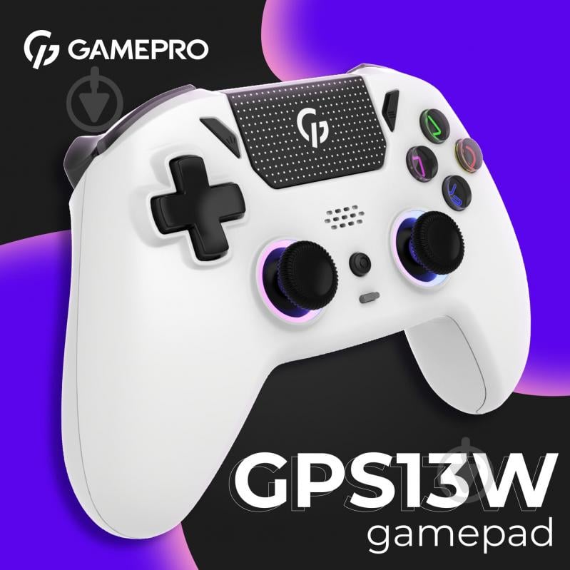 Геймпад бездротовий GamePro GPS13W BT 5.3/USB (PC/iOS/Android/PS3/PS4) RGB white - фото 16