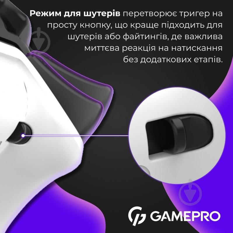 Геймпад бездротовий GamePro GPS13W BT 5.3/USB (PC/iOS/Android/PS3/PS4) RGB white - фото 6