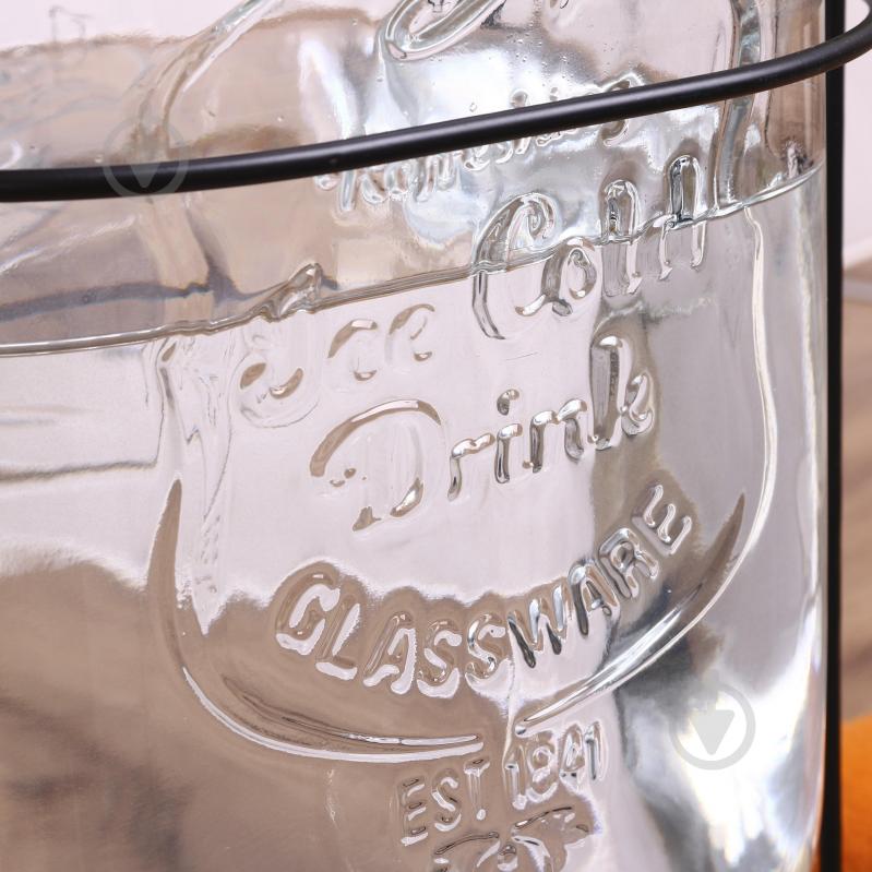 Емкость для напитков Water Drops 8 л с крышкой и краном на металлической подставке - фото 5