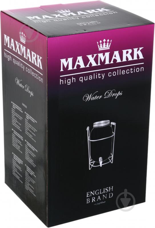 Емкость для напитков Water Drops 8 л с крышкой и краном на металлической подставке - фото 4