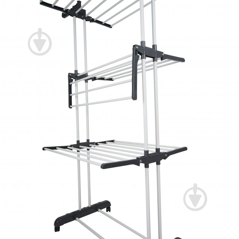 Сушилка для белья Eurohome Florence 22 м трехуровневая, серая - фото 5 Сушилка для белья Eurohome Florence 22 м трехуровневая, серая - фото 5