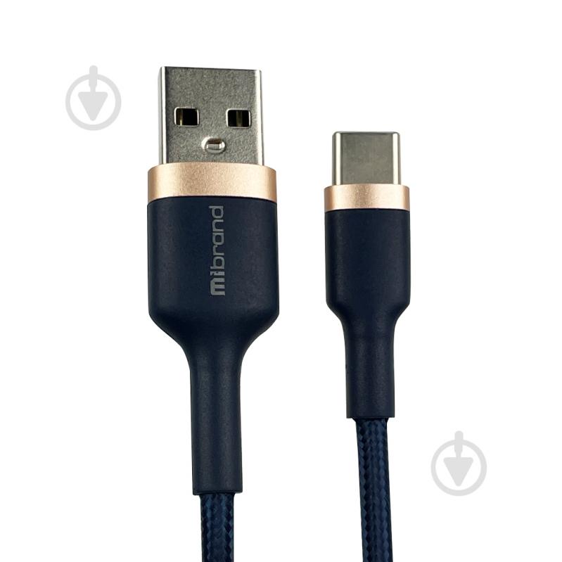 Кабель Mibrand MI-71 Metal Braided Cable USB for Type-C 2.4A 1 м темно-синій (MIDC/71TNB) - фото 1