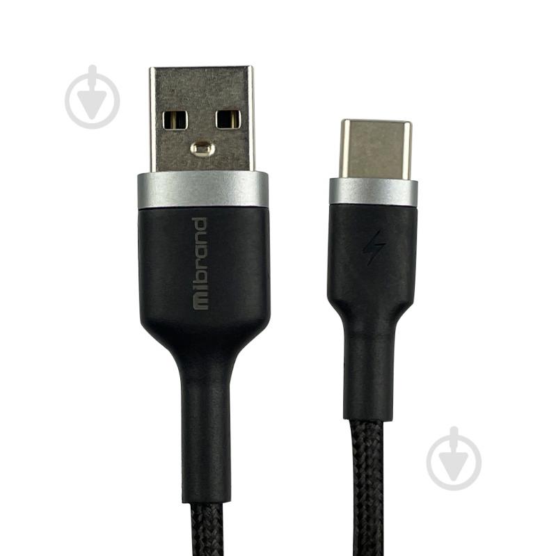 Кабель Mibrand MI-71 Metal Braided Cable USB for Type-C 2.4A 1 м чорний (MIDC/71TB) - фото 1