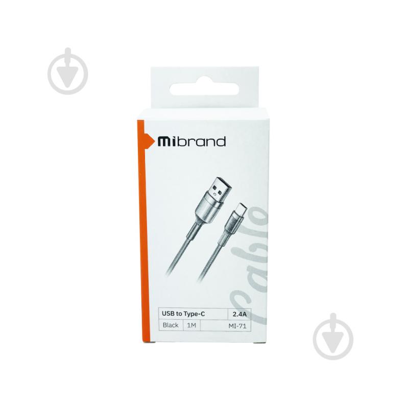 Кабель Mibrand MI-71 Metal Braided Cable USB for Type-C 2.4A 1 м чорний (MIDC/71TB) - фото 2