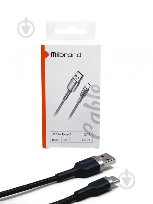 Кабель Mibrand MI-71 Metal Braided Cable USB for Type-C 2.4A 1 м чорний (MIDC/71TB) - фото 4