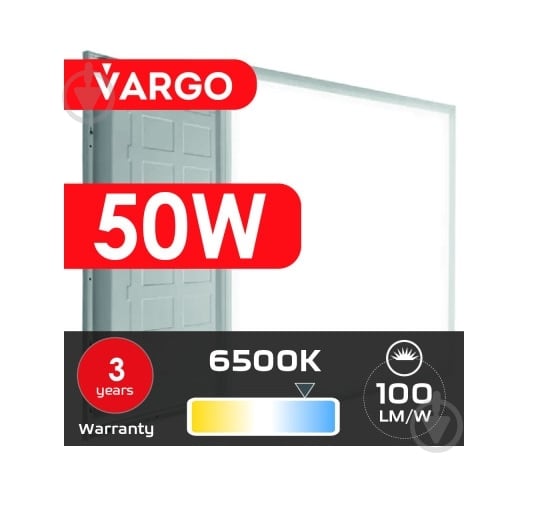 Светодиодная панель VARGO 50 Вт 6500 595х595 IP20 119472 - фото 3