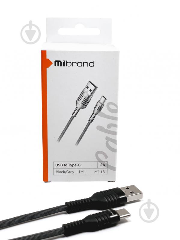 Кабель Mibrand MI-13 Feng World Charging Line USB for Type-C 2A 1 м чорний із сірим (MIDC/13TBG) - фото 4