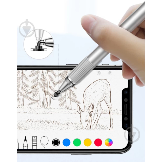 Стилус BASEUS Golden Cudgel Capacitive Stylus Pen Silver (ACPCL-0S) - фото 10