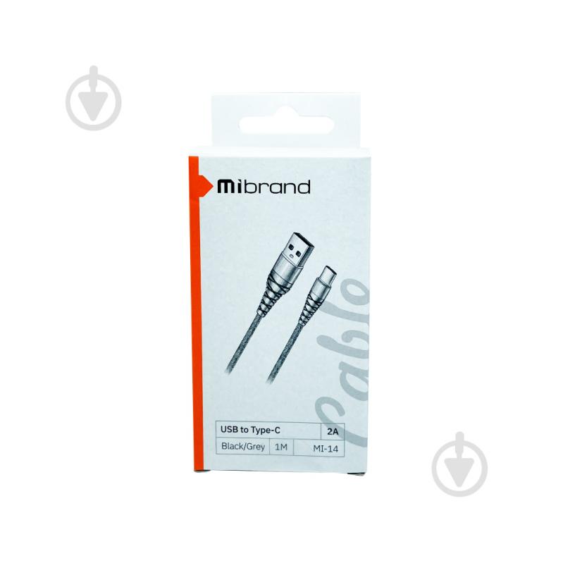 Кабель Mibrand MI-14 Fishing Net Charging Line USB for Type-C 2A 1 м чорний із сірим (MIDC/14TBG) - фото 2