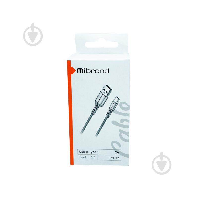 Кабель Mibrand MI-32 Nylon Charging Line USB for Type-C 2A 1 м чорний (MIDC/321TB) - фото 2