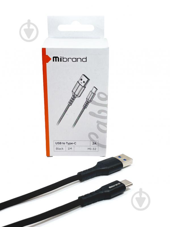 Кабель Mibrand MI-32 Nylon Charging Line USB for Type-C 2A 1 м чорний (MIDC/321TB) - фото 4