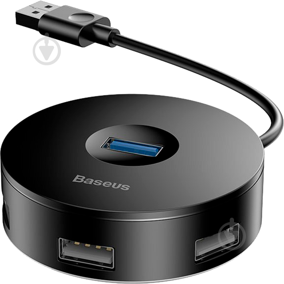 USB-хаб BASEUS Round Box USB 3.0 — USB 3.0 / 3 х USB 2.0 / microUSB Black - фото 1