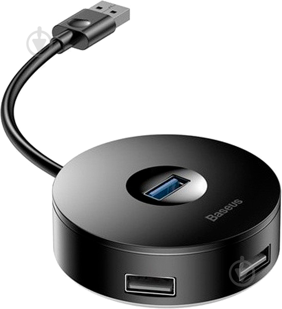 USB-хаб BASEUS Round Box USB 3.0 — USB 3.0 / 3 х USB 2.0 / microUSB Black - фото 2