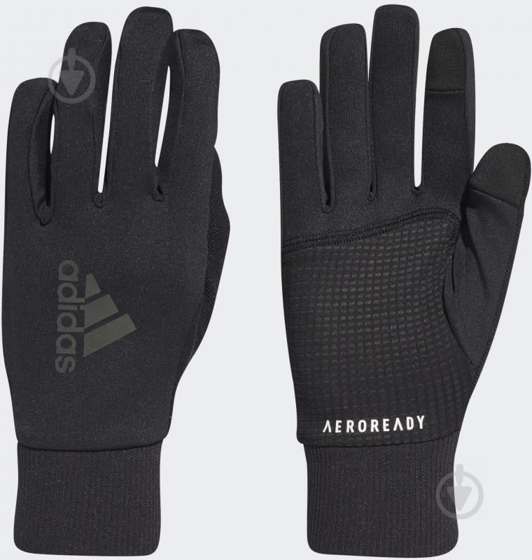 Варежки Adidas RUN GLOVES A.R. FT1786 р. M черный - фото 1