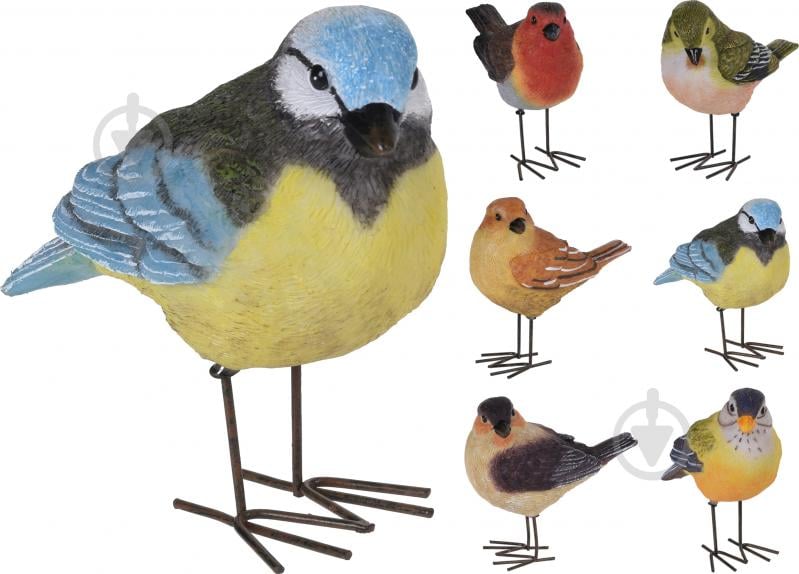 Фігурка садова у формі пташки 9,5x5x10 см - фото 1 Фігурка садова у формі пташки 9,5x5x10 см - фото 1