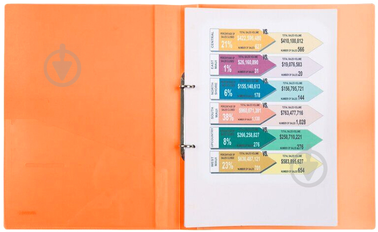 Папка пластиковая на кольцах A4 25 мм оранжевая Axent - фото 2
