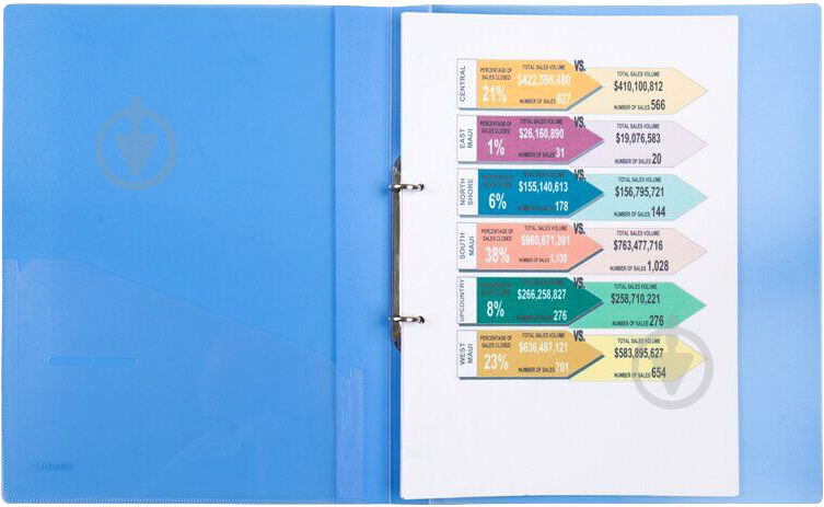 Папка пластикова на кільцях А4 25 мм блакитна 1207-22-A Axent - фото 2