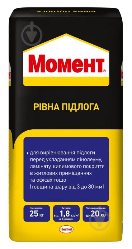 Самовирівнювальна підлога Момент «Рівна підлога» 25 кг - фото 1